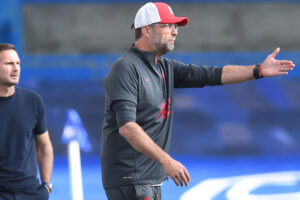 Klopp shouting at bench