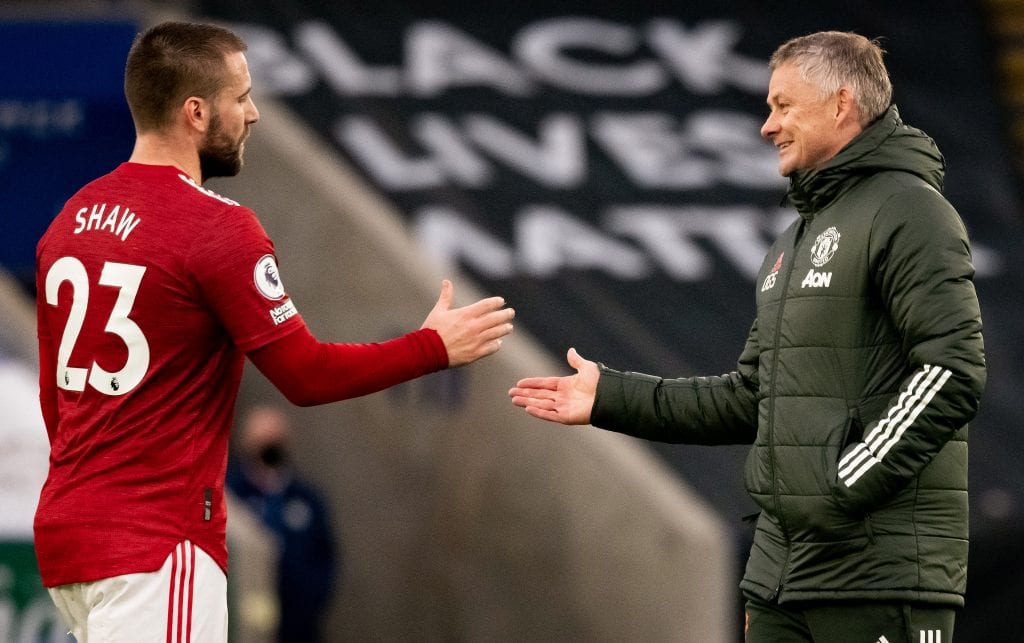 Luke Shaw and Ole Gunnar Solskjaer