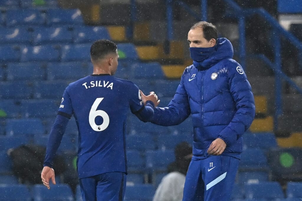 Thiago Silva and Chelsea manager Thomas Tuchel