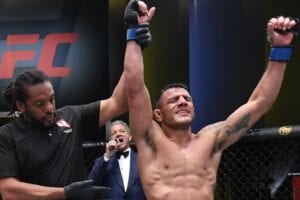 Rafael dos Anjos and Herb Dean