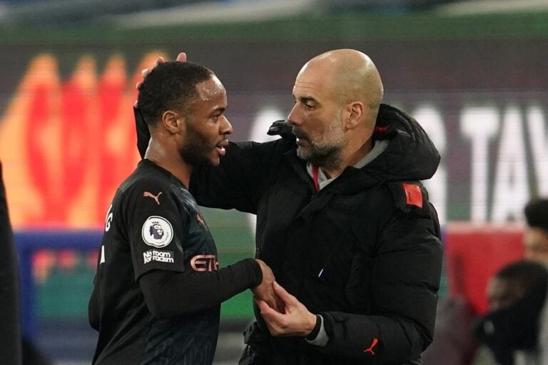 Raheem Sterling and Pep Guardiola