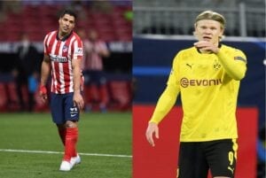 Luis Suarez and Erling Haaland