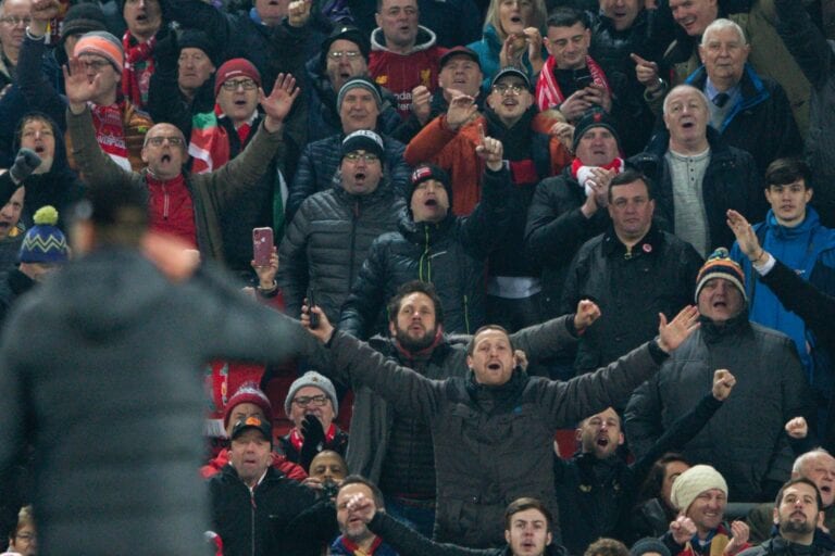 Jurgen Klopp celebrates with Liverpool fans