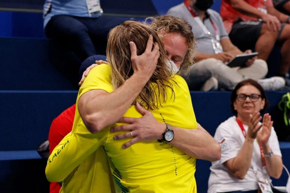Ariarne Titmus and Dean Boxall