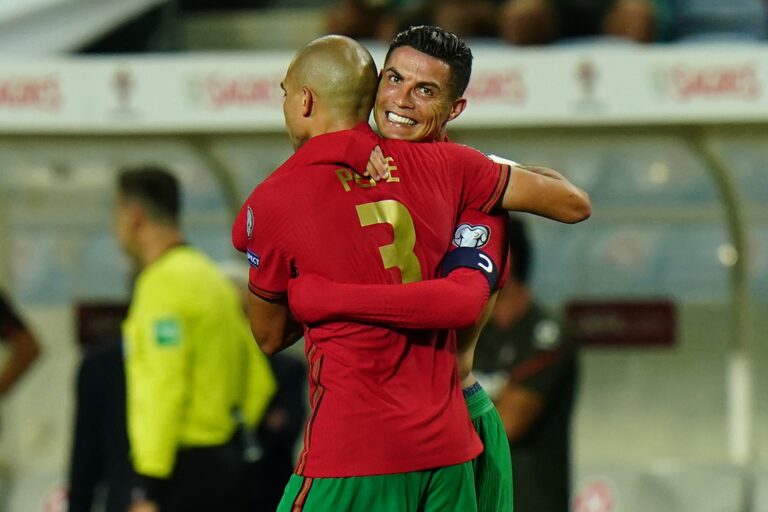 Pepe and Cristiano Ronaldo