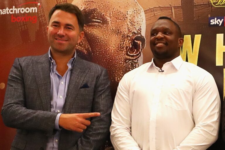 Eddie Hearn and Dillian Whyte